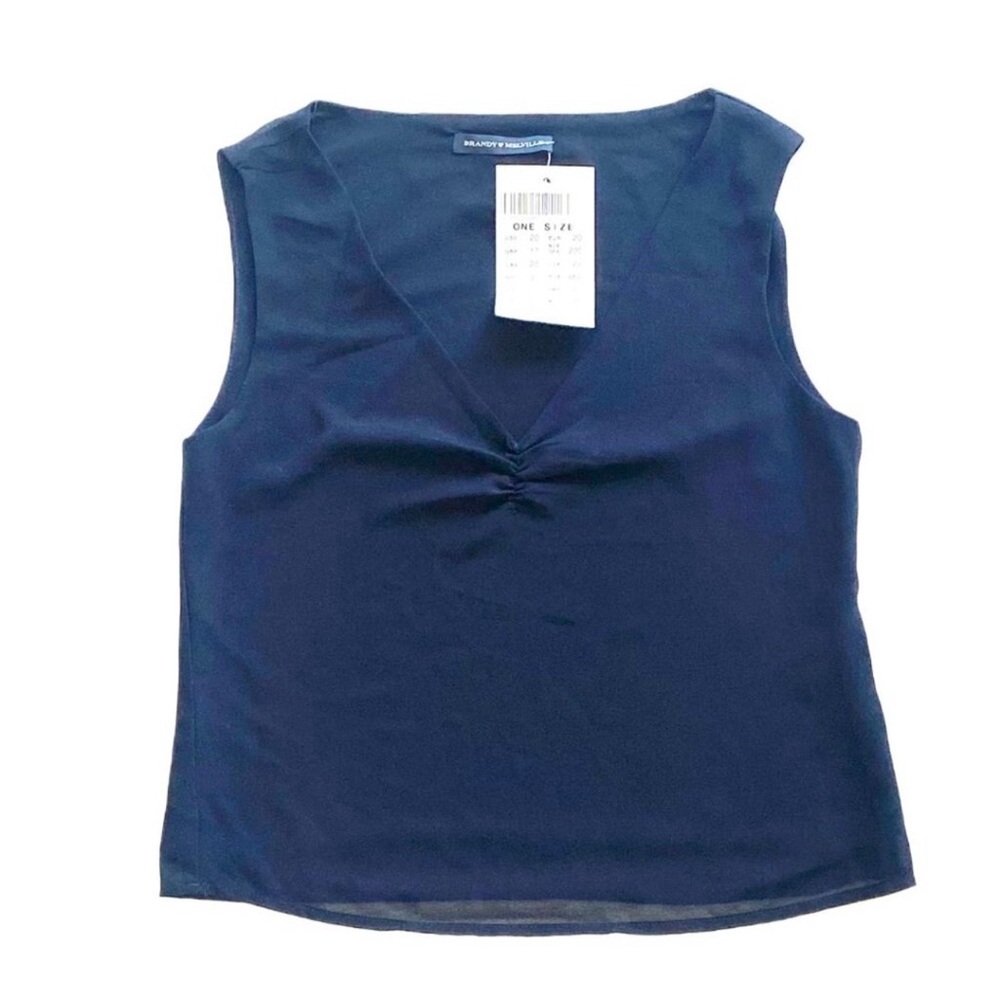 BRANDY MELVILLE women’s blue blouse tank top flowy lined lightweight Sz S NWT